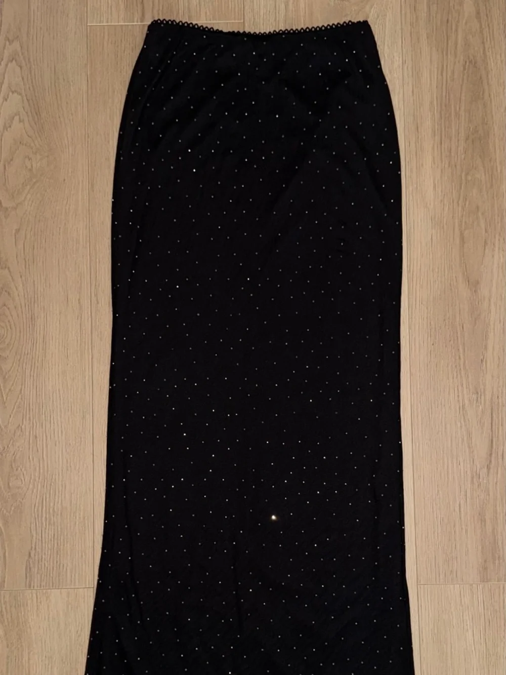 Rhinestone‎ Embellished Power Mesh Maxi Skirt S